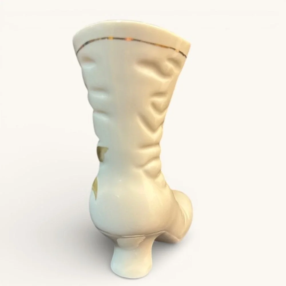 Vintage Ceramic High Heel Boot Vase – Porcelain‎ Floral Accent Décor